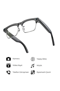 G3 Akıllı Kamera Gözlüğü Bluetooth Müzik Dinleme Fotoğraf Video Kaydı AI Çeviri Yapay Zeka Gözlük